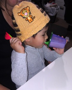 Felig drinking his milk