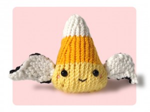 Cute Angel Candy Corn Halloween Knit