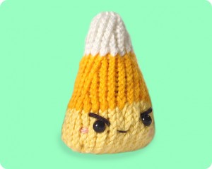 Naughty Candy Corn knitted toy