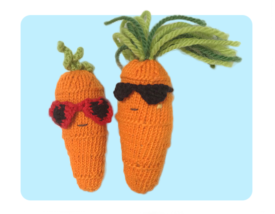 Sweet Carrot & Cool Carrot - sunglasses free knitting patterns