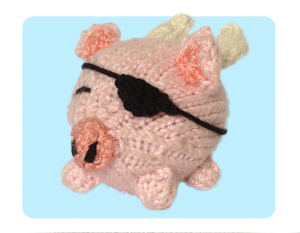 Pirate pig Oink! cute free knitting patterns