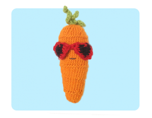 Sweet Carrot Heart Sunglasses - cute free knitting pattern