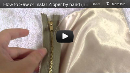 how to sew or install zipper by hand