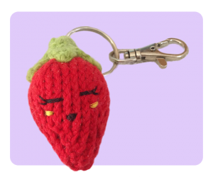 Strawberry Keychain Keyring cute knitting patterns