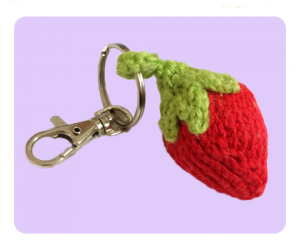 free Strawberry Keychain keyring knitting patterns